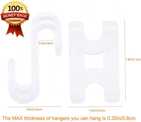 60 Pcs Clothes Hanger Connector Hooks, Mini Cascading Hanger Hooks for Velvet Huggable Hangers, Wooden Hangers, Heavy Duty Space Saving for Closet (Clear) by Kclongvs