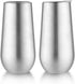 Sivaphe 2Pack Stemless Champagne Flutes Set with Lid, Stainless Steel Insulated Vacuum Tumbler Cocktail Cups - 6 Ounce