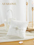 Wedding Flower Girl Basket and Ring Bearer Pillow Set - Simple Bow Pearl Collection, Ivory