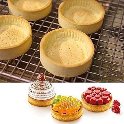 Tart Ring Molds, Hsxxf 8pcs Round Shape Cake Molds for Baking Mini Tart Rings