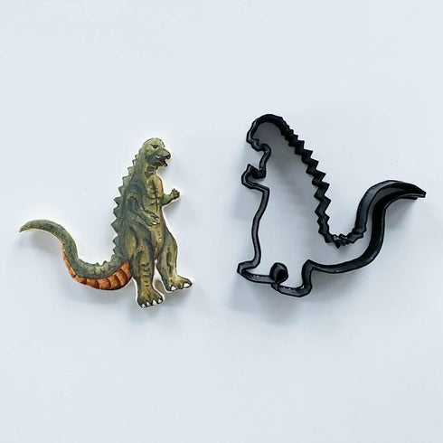 DINOSAUR COOKIE CUTTERS, Giant Reptile Monster Character and Footprint Cutters Made in The USA (2 Pack)