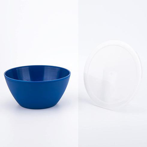 Plastic Bowls with Lids set of 6 - Unbreakable and Reusable 6-inch Plastic Cereal/Soup/Salad Bowls Multicolor, Microwave/Dishwasher Safe, BPA Free by KX-WARE