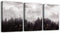 Framed Canvas Wall Art for Living Room, Boho Wall Decor, Foggy Forest Trees Paintings, 3 Pieces Scenery Wall Pictures