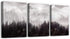 Framed Canvas Wall Art for Living Room, Boho Wall Decor, Foggy Forest Trees Paintings, 3 Pieces Scenery Wall Pictures