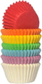 Bright Rainbow Cupcake Liners, Mini Greaseproof Paper Baking Cups, 150-Count
