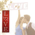 BinaryABC Valentine's Day Wooden Sign Plaque for Door Wall Hanging Decorations (Red)