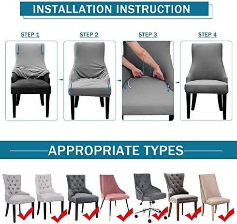 Set 1,Beige Liykimt Stretch Wingback Side Chair Slipcover-Accent Chair Cover Slipcover with Arm,Washable Upholstered