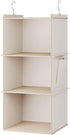 Hanging Closet Organizer - 3-Shelf Hanging Storage Shelves in Beige