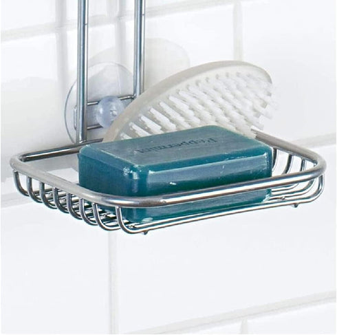 InterDesign Linea Adjustable Shower Caddy - Bathroom Storage Shelves for Shampoo, Soap, Silver