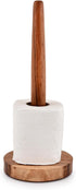 NIRMAN Acacia Wood Paper Towel Holder, Decorative Countertop Standing Rolls Holder for Kitchen, Toilet, Pantry, Bathroom