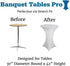 30 42 Inch 4 Pack) Banquet Tables Pro x Highboy Cocktail Stretch Spandex Table Cover (White