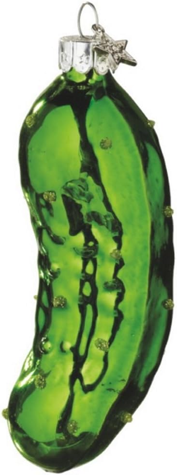 Midwest Legend of The Pickle Glass Christmas Tree Ornament, 4 Inch Green