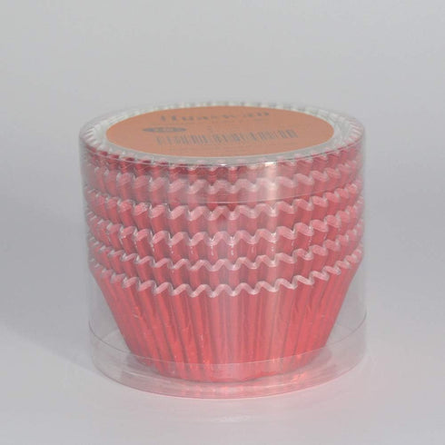 Bright Red Foil Cupcake Liners, Standard Sized Baking Cups, 120-Count for Party and Wedding