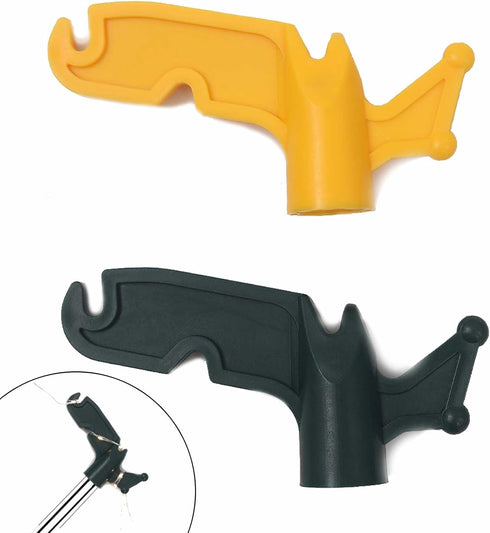 TonGass 2-Pack Multi-Purpose Plastic Utility Hook Attachment for Poles, Screw-On Hook 3/4" Inner Diameter for Threaded