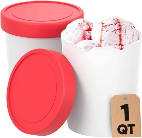 Starpack 'Freeze the Day' Ice Cream Storage Container, 2 Pcs, 1 Quart for Homemade Dessert