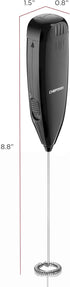 Chefman Handheld Electric Milk Frother, Create Foam for Coffee, Cappuccinos, Lattes, Cordless Stainless Steel Wand