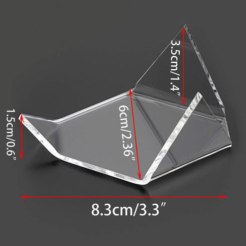 Hipiwe 5 Packs Acrylic Triangle Display Holder, Clear Plastic Stands for Geodes Rock Mineral Agate Fossil Coral