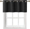 Home Queen Grommet Blackout Curtain Valance Window Topper, Short Cafe Valence, 54 W X 18 L Inch, Black