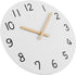 Plumeet 10'' Wooden Wall Clock (White) Small Frameless Clocks with Silent Quartz Movement, Battery Operated