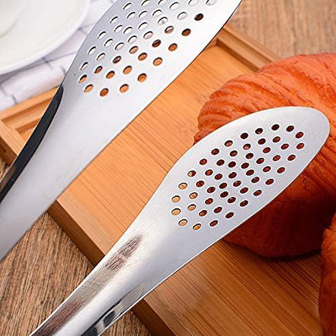 Pack of 3 Sizes Stainless Steel Tongs, Heavy Duty Food Tongs for Salads, Bread, Ham, BBQ, Cooking, Serving
