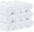 12-Pack 100% White Classic Cotton Face Towels, Ring Spun Cotton, Ultra Soft Absorbent Spa Towels for Bathroom, Kitchen