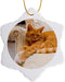 3D Rose Happy Orange Tabby Cat Relaxing on Fancy Armchair Snowflake Ornament, 3"