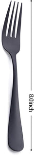 Matte Black Dinner Fork Set, GoGeiLi Stainless Steel Flatware, 8.0-inch, Service for 6, Dishwasher Safe