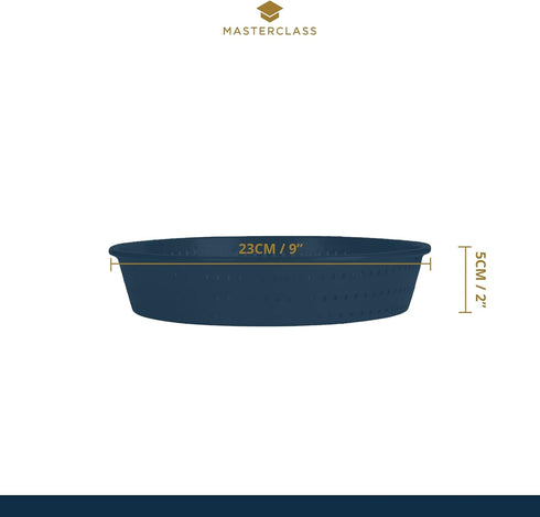 MasterClass KCMCCB15 Crusty Bake Deep Perforated Pie Dish - 23 cm, PFOA Non Stick, Grey