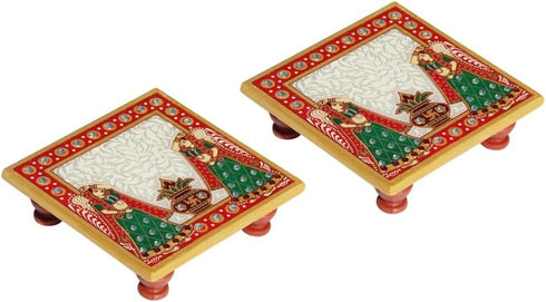 Marble Chowki Pair with Kalash Puja