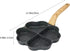 Hemoton Egg Frying Pan Heart Shape Aluminum Omelet Pan Fried Egg Pan Skillet with Wooden Handle Pancake Pan Non Stick Egg Cooker Pan for Breakfast, Pancake, Hamburger, Sandwiches