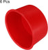 6 Pcs Round Cake Pans, 4" Nonstick Quick Release Silicone Mould, Bakeware Tools for Cupcakes, Red