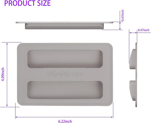 2 Pack Toaster Cover 2 Slice Toaster Cover Silicone Toaster Lid Bread Machine Cover Bread Maker Accessories (Grey)