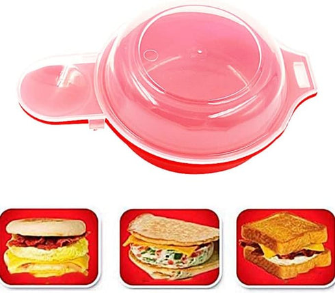 Microwave Egg Muffin Breakfast Sandwich Cooker, Make Eggs in 1 Minute