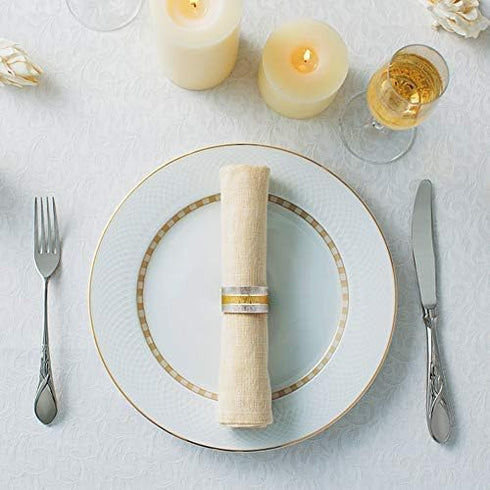 Accmor Metal Gold Round Napkin Rings, Set of 4 for Table Decorations, Wedding, Dinner, Party