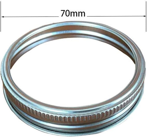 Mason Jar Replacement Rings - Durable Rustproof Tinplate Metal Bands for Canning Jars (Set of 24 Regular Mouth)