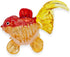 Tiny 2½" Red Orange Oranda Goldfish - Miniature Hand Blown Glass Ryukin Ranchu Fantail Collectible Figurines