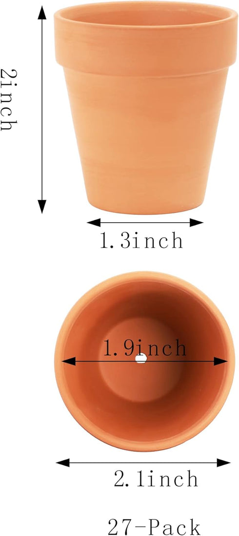 Yishang 2 inch Small Terracotta Pots with Drainage Holes, Mini Clay Ceramic Pottery Planter for Indoor/Outdoor