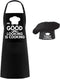 Hyzrz Chef Apron Hat Set,Adjustable Chef Hat and Apron Baker Costume with Pocket for Kitchen Grill BBQ Fathers Mothers Gift