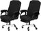 SARAFLORA 2 Pack Stretchable Office Chair Cover, Removable Computer Chair Slipcover with Zipper, Black