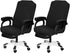 SARAFLORA 2 Pack Stretchable Office Chair Cover, Removable Computer Chair Slipcover with Zipper, Black