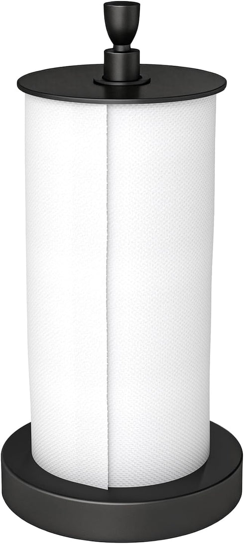 YUMORE Paper Towel Holder Countertop Heavy Weighted Base Non-Slip, One-Hand Tear, Stainless