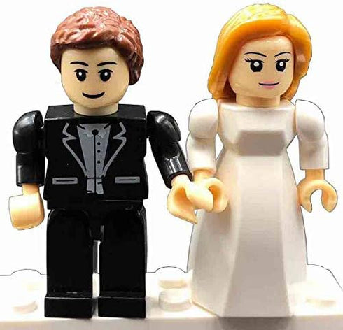 Brick'Em Young 8+ Nativity Bricks Bride & Groom Figurines - Building Brick Figures - Mix & Match Hair, Skin