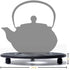 suyika Cast Iron Mat with Rubber Pegs for Japanese Tea Kettle Black Trivet 5.3in