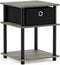 Furinno Turn-N-Tube 3-Tier End Table, French Oak Grey/Black/Black,18063GYW/BK/BK