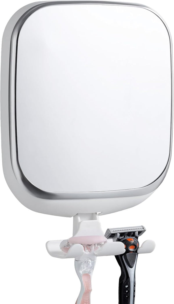 TAILI Shower Mirror Fogless for Shaving, Anti Fog Shaving Mirror with Razor