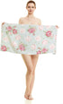 oFloral Pink Rose Hand Towels, Cotton Washcloths with Seamless Pattern, Vintage Style Soft Towels (15X30 Inch)