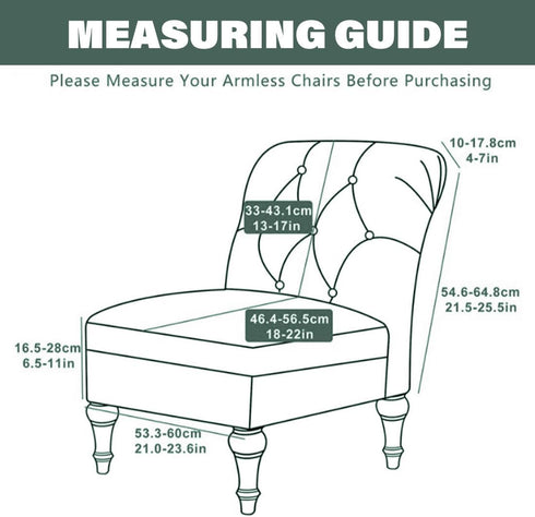 Buenanir Armless Armless Accent Chair Cover Stretch Jacquard Accent Chair Slipcover for Slipper Chair Without Arms