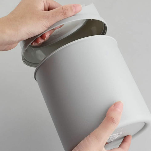 2 Liter Mini Desktop Trash Can with Swing Lid, Tiny Garbage Can Trash Bin (Grey)