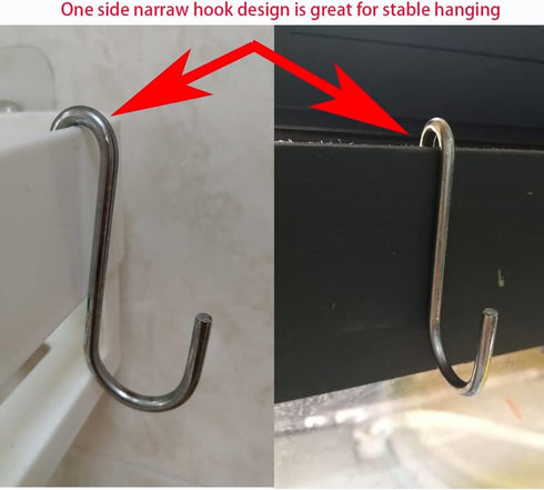 Pack of 10 Heavy Duty S-Shape Hooks, Stainless Steel 2.4" Pan Pot Holder Rack Hooks for Kitchenware