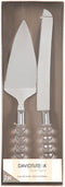 David Tutera Crystalline Handle Wedding Cake Serving Set - Silver Metal